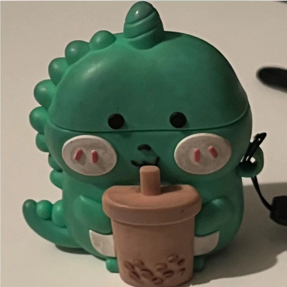 Green Bubble Tea Dinosaur AirPod 2nd generation case
